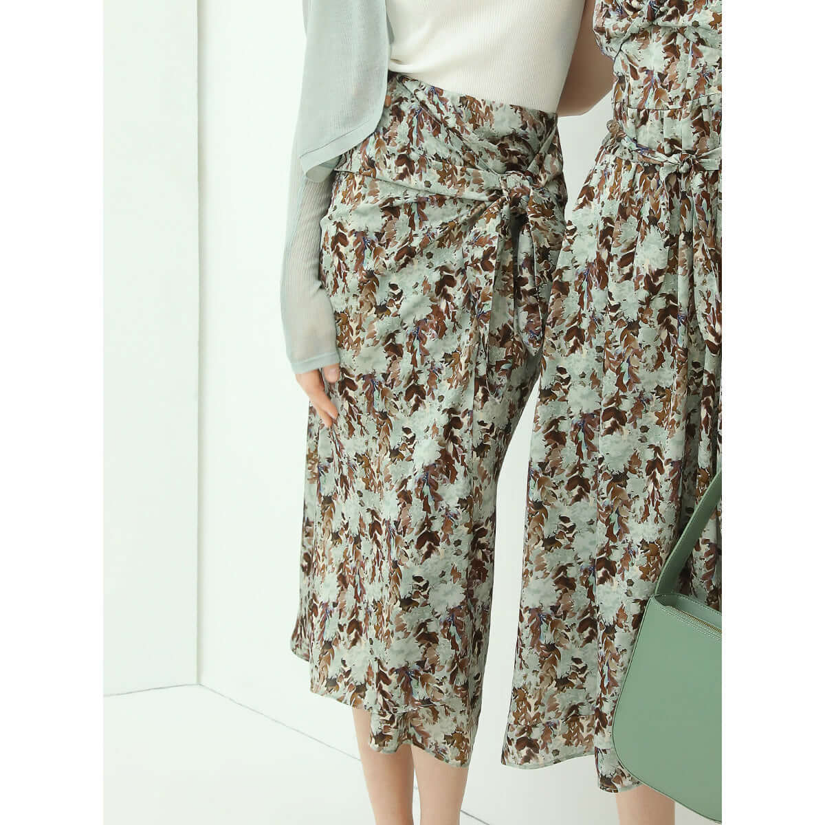 Aesthetic Side Twist Grassland Wrap Skirt