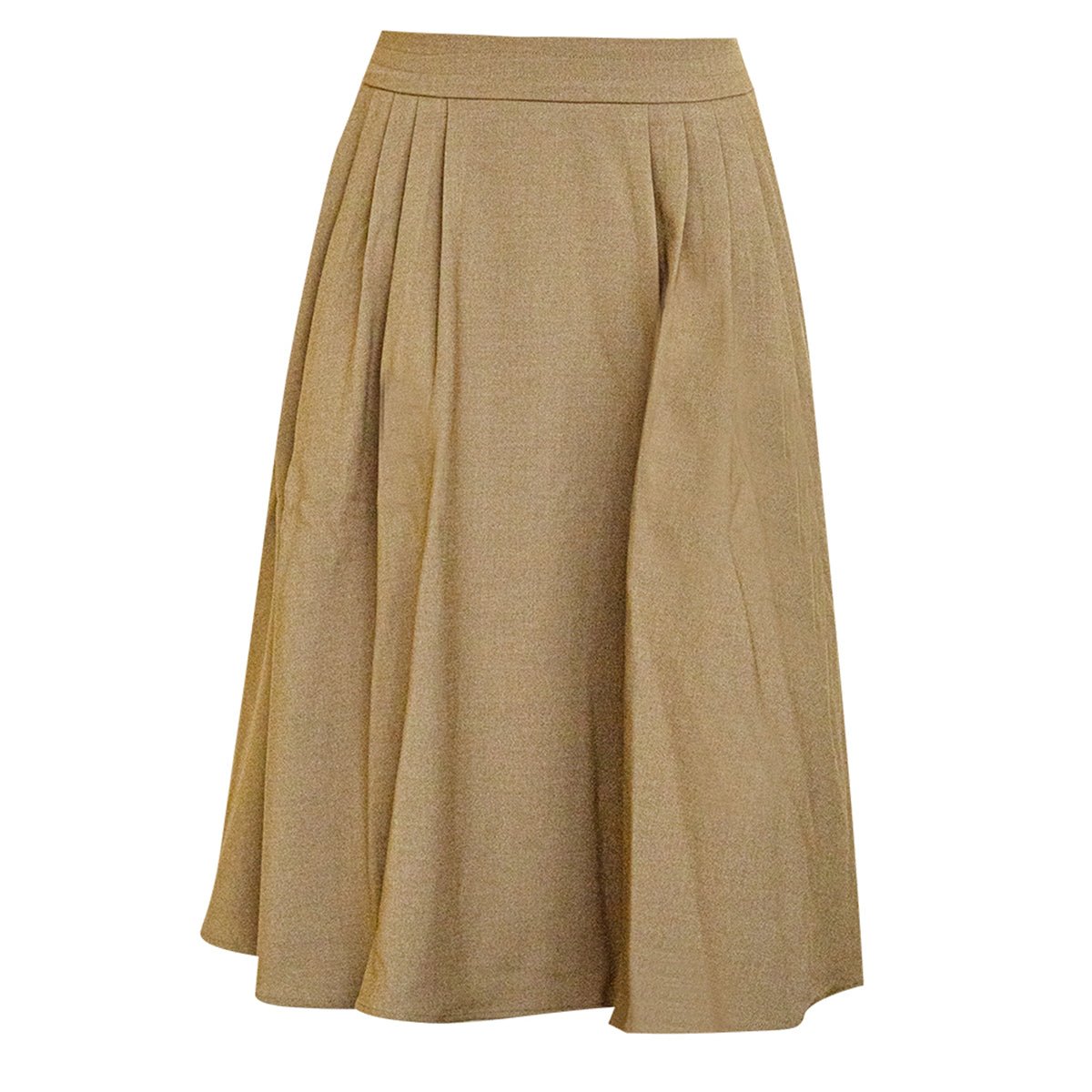 Chic Khaki Pleated Wrap Skirt