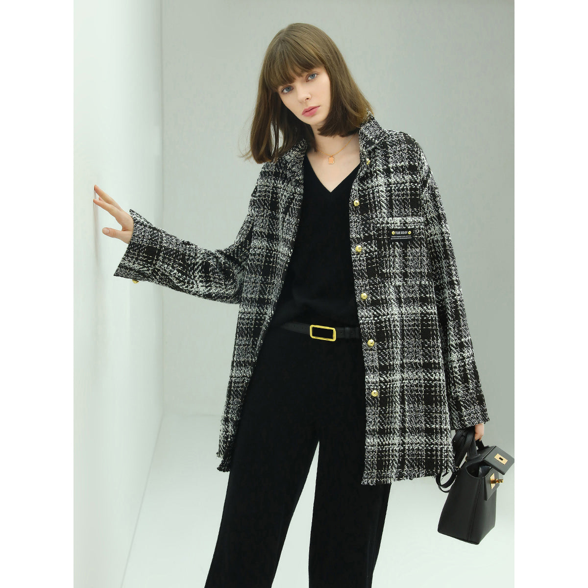 Classic Tweed Checkered Coat