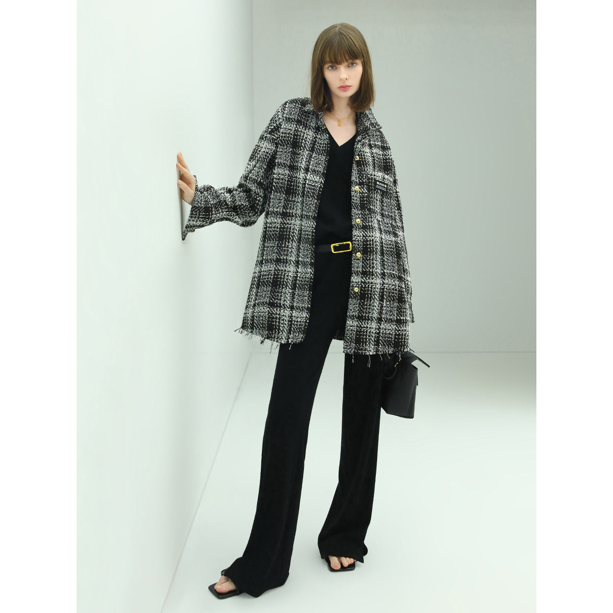 Classic Tweed Checkered Coat