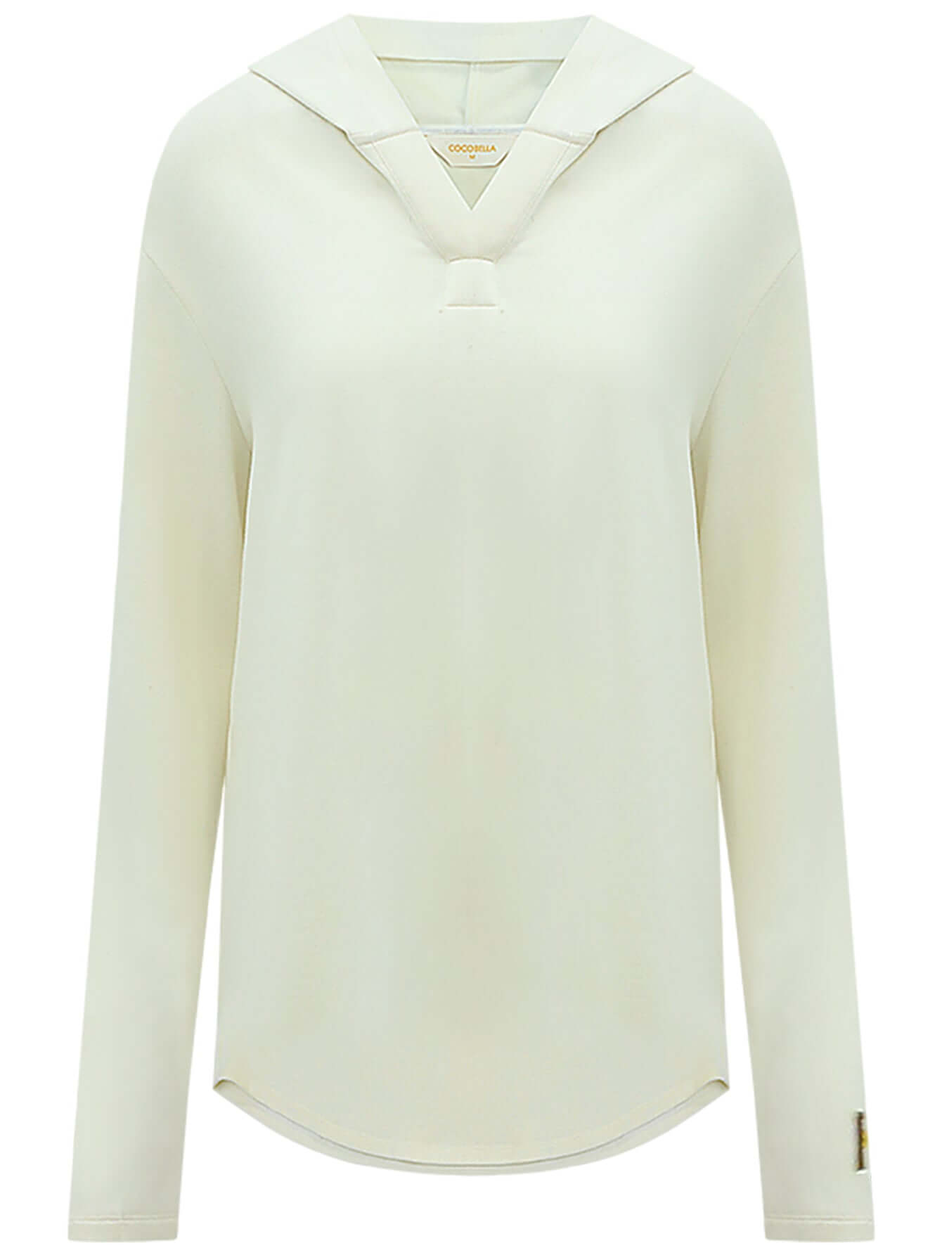 Fresh Soul White Hooded Sweater with Patch Details