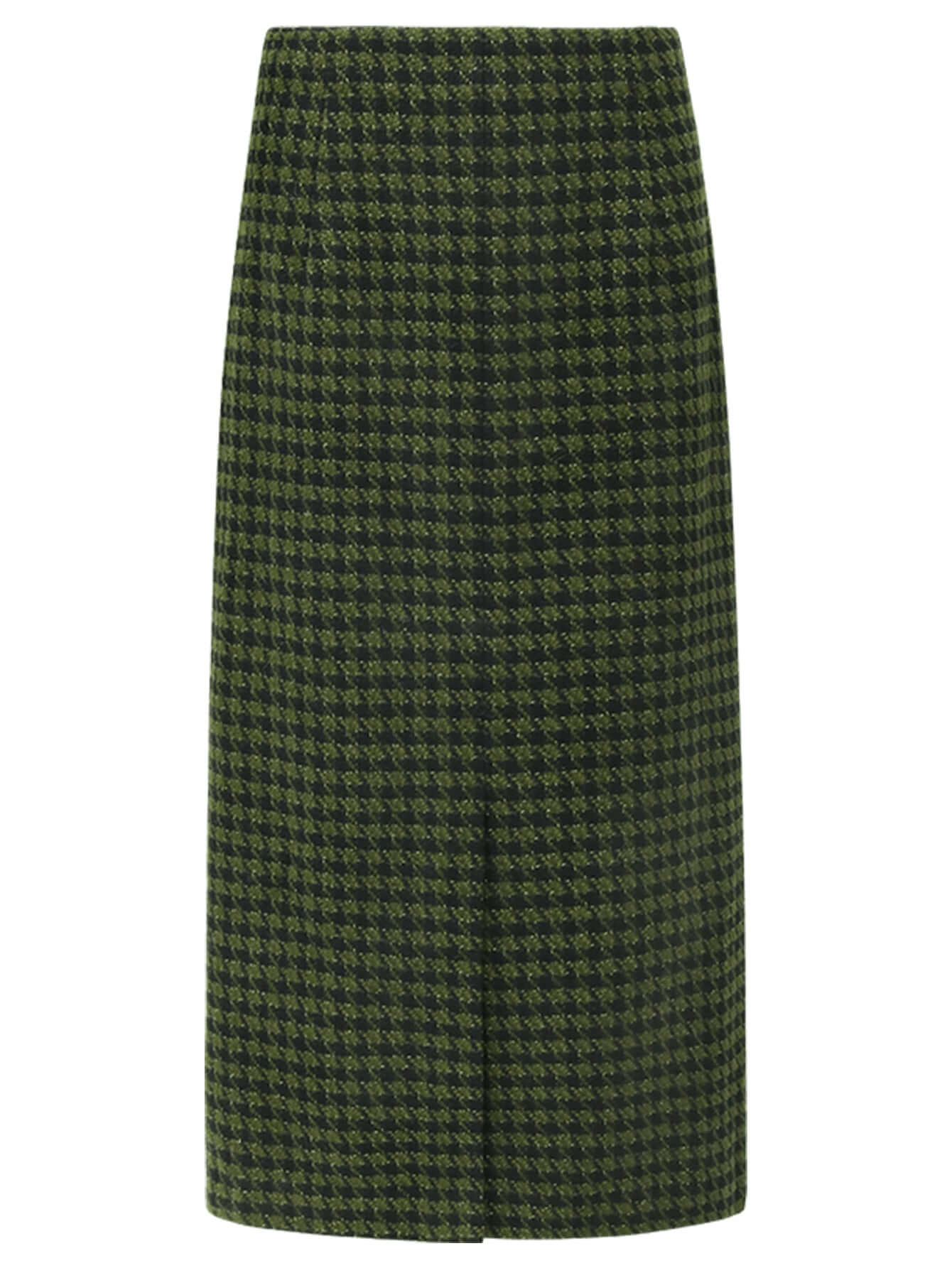 Holiday Checked Green Midi Skirt