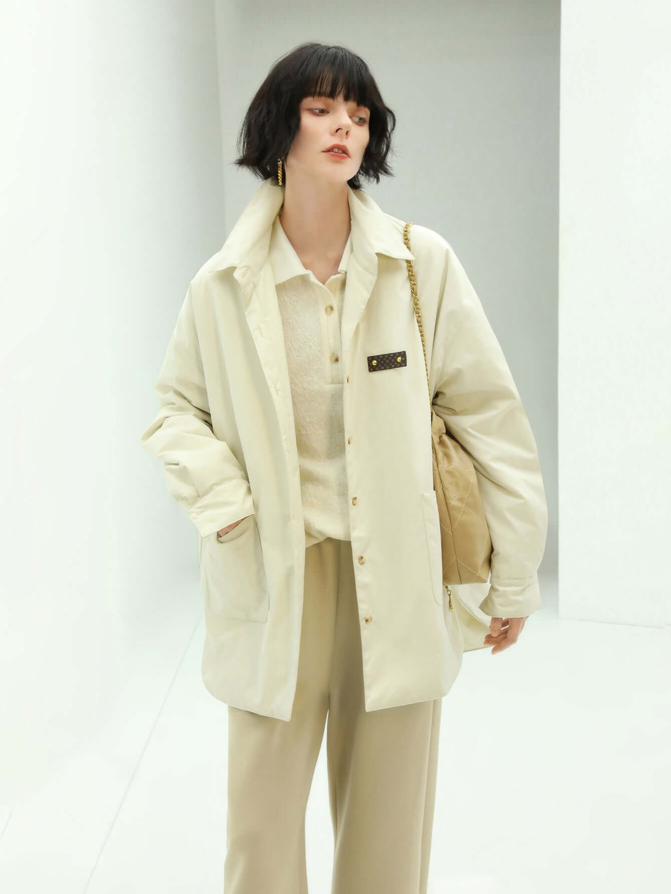 Lightweight Ivory Padded Coat