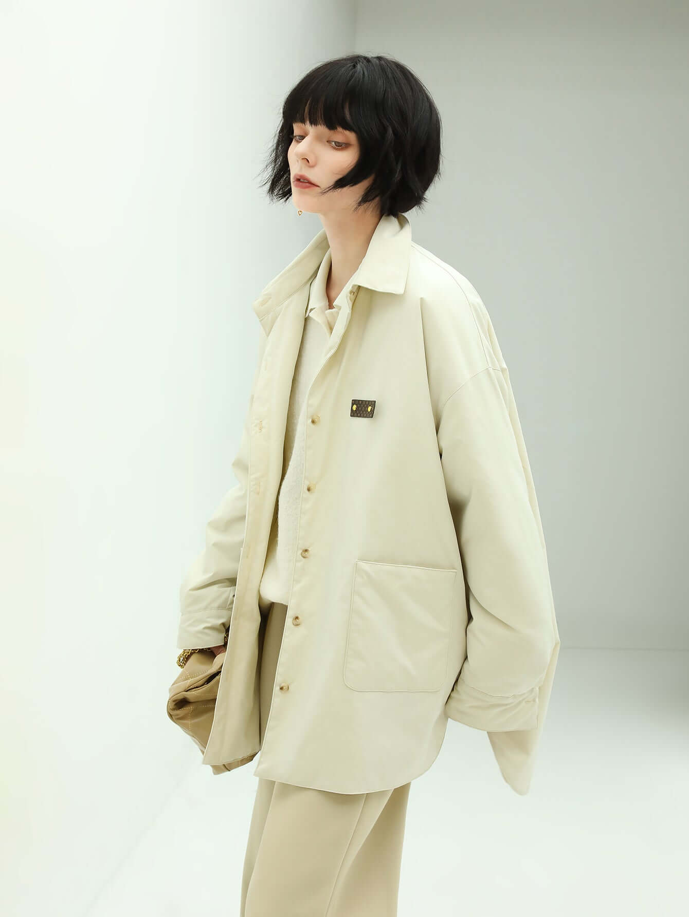 Lightweight Ivory Padded Coat