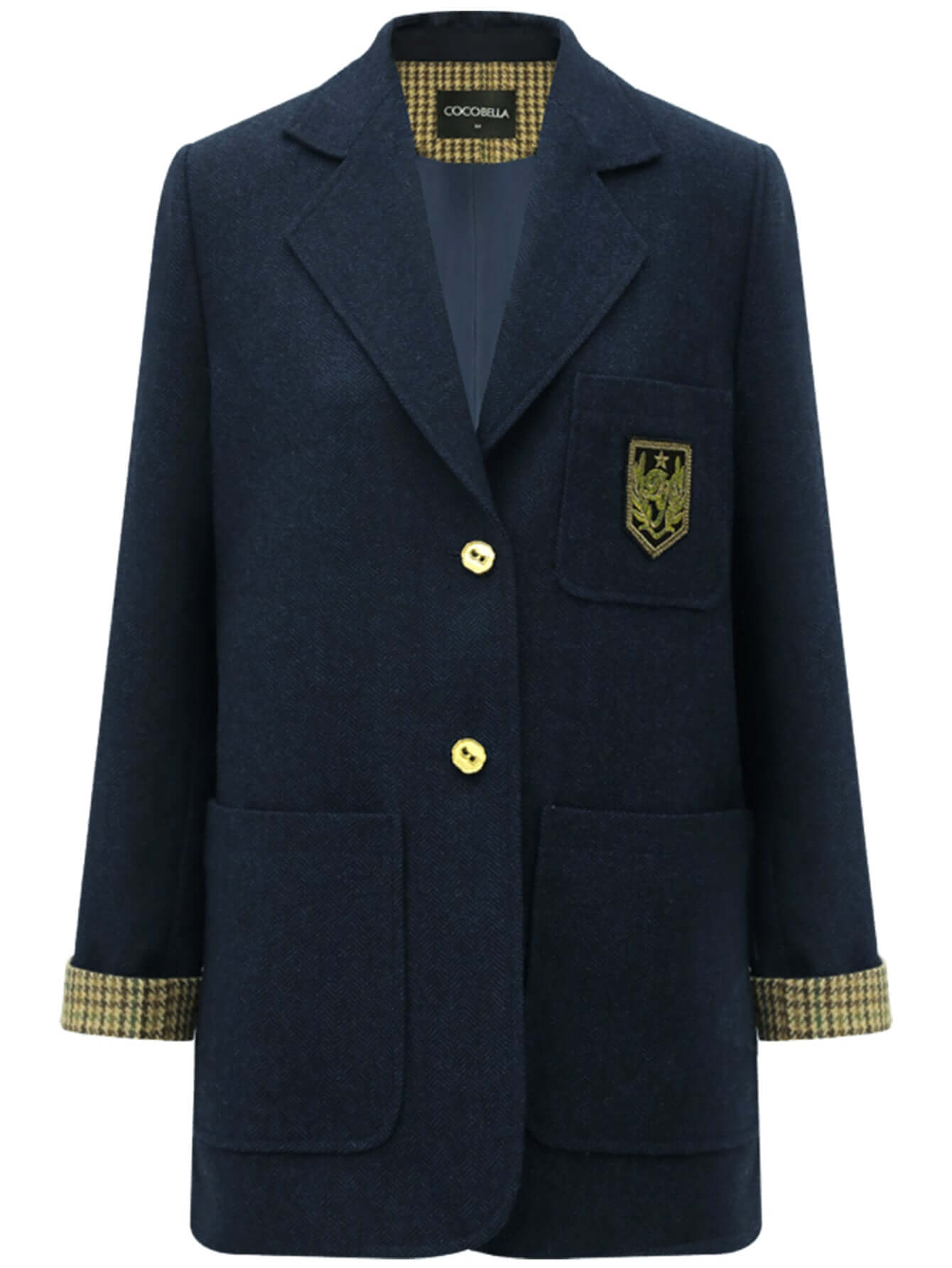 Navy Double Button British Style College Coat